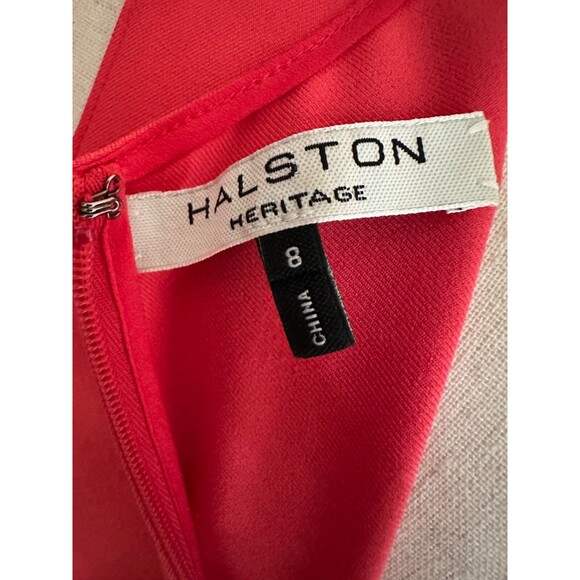 Halston Heritage Poppy Cold Shoulder Crepe Dress with hidden zipper Sz 8 - Picture 7 of 7